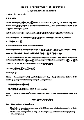 Đề cương ôn tập Đại số Lớp 10 - Chương 3 Phương trình và hệ phương trình - Bài 1 Đại cương về phương trình